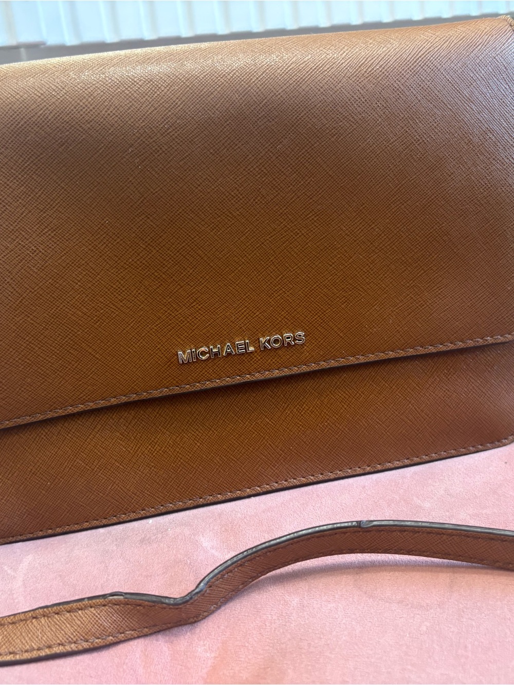 Michael Kors Tan Saffiano Leather Crossbody Bag